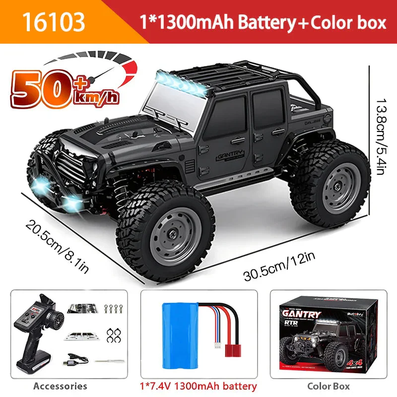 1:16 70KM/H Or 50KM/H 4WD RC Car With LED Remote Control Cars High Speed Drift Monster 4x4 Truck for Kids vs Wltoys 144001 Toys - Image 10