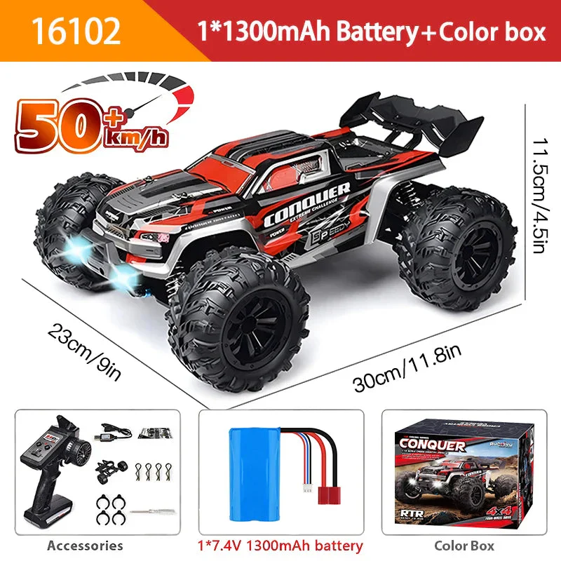 1:16 70KM/H Or 50KM/H 4WD RC Car With LED Remote Control Cars High Speed Drift Monster 4x4 Truck for Kids vs Wltoys 144001 Toys - Image 11