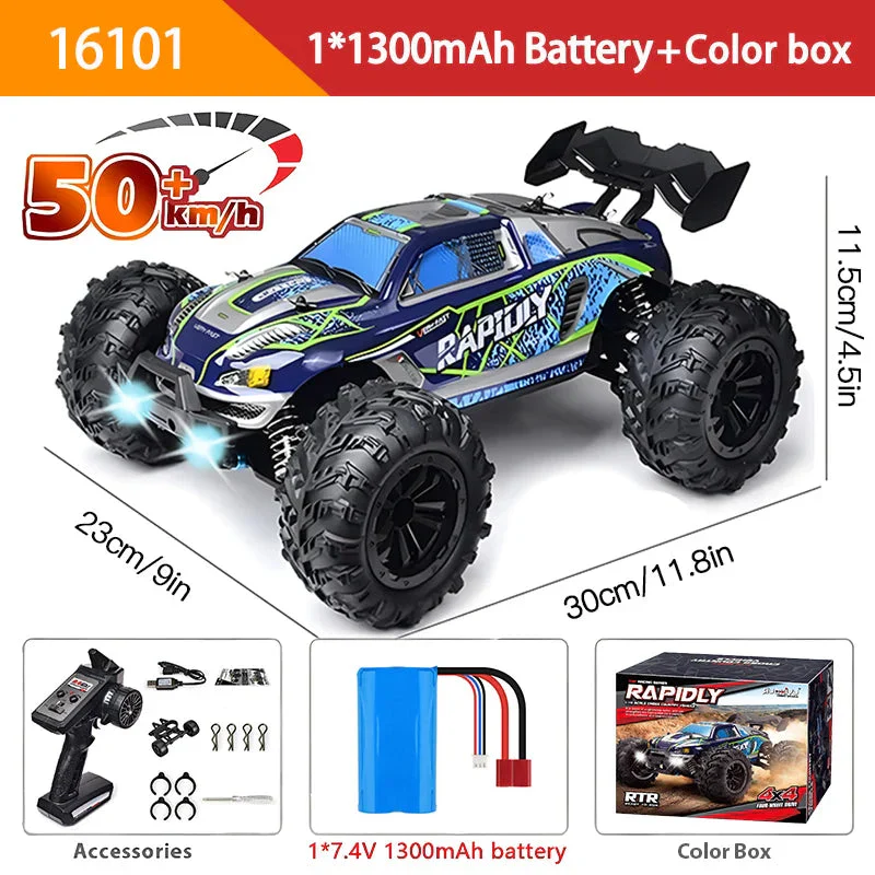 1:16 70KM/H Or 50KM/H 4WD RC Car With LED Remote Control Cars High Speed Drift Monster 4x4 Truck for Kids vs Wltoys 144001 Toys - Image 7