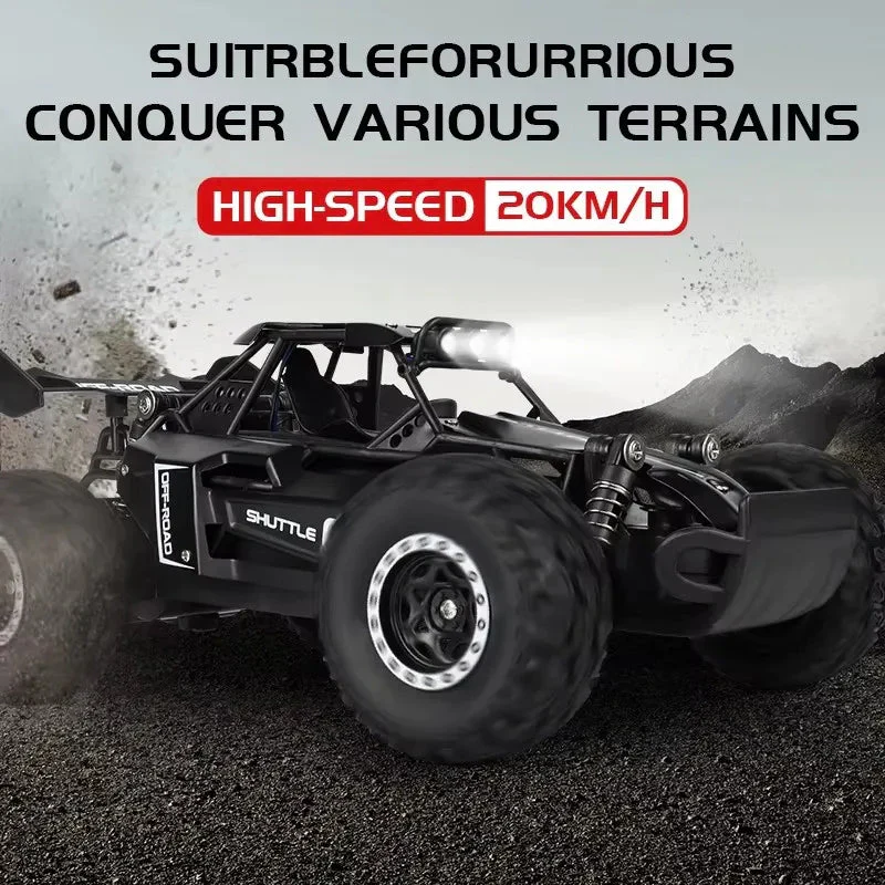 1:16 RC Drift Racing Car - High-Speed Off-Road Alloy Truck with LED Lights, 20KM/H, 2.4G Radio Control for Kids & Adults - Image 4