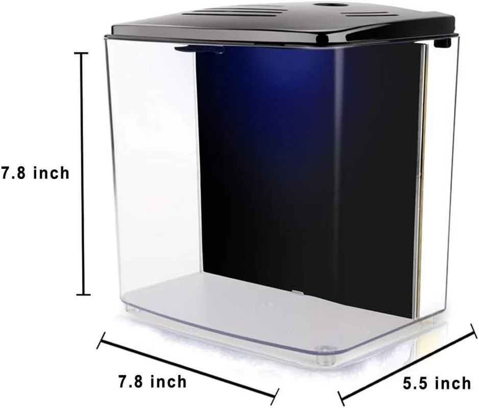 1.2 Gallon Betta Aquarium with LED Light and Filter Pump - Image 2