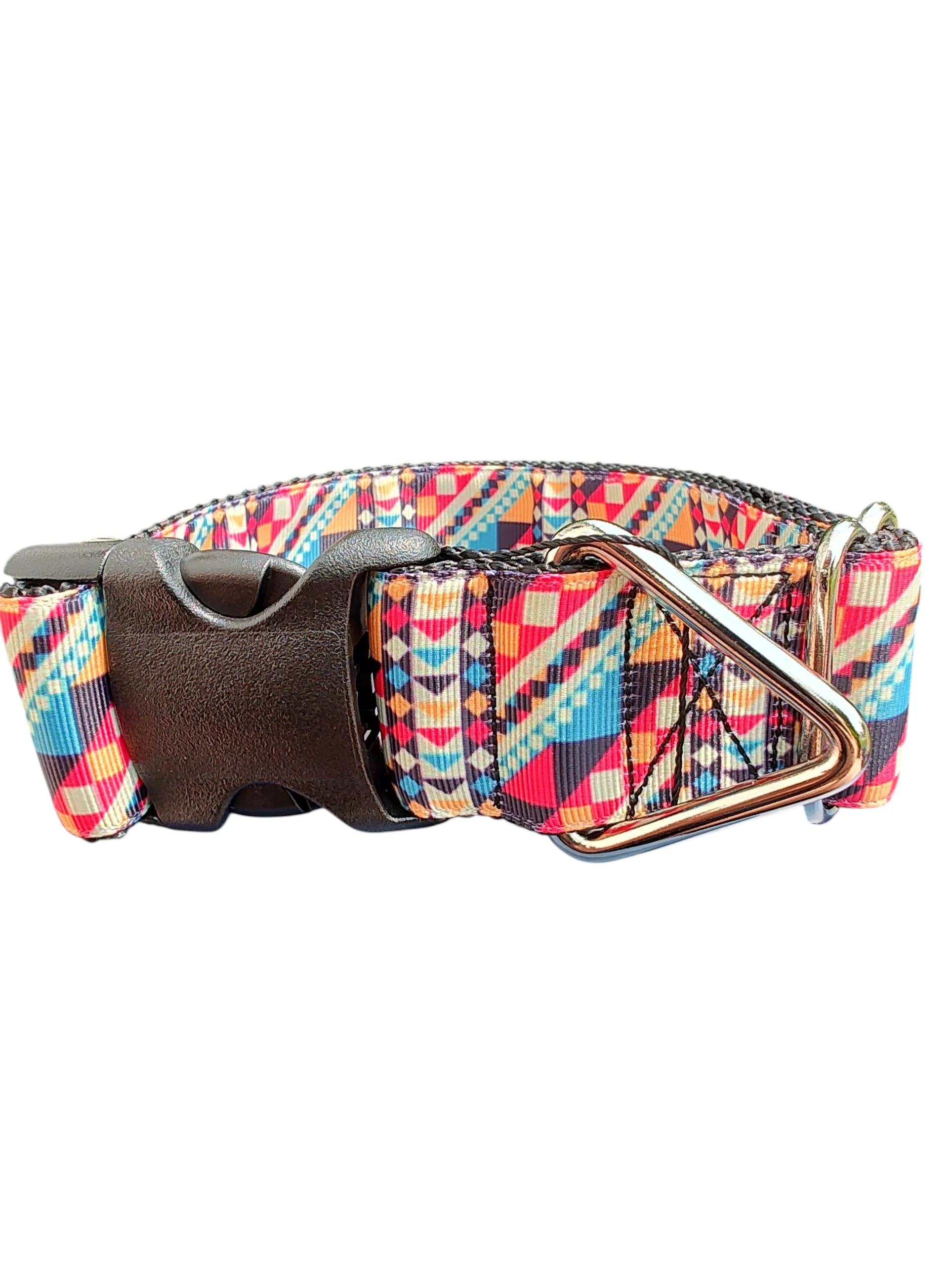 1.5" Wide Aztec Stripes Nylon Dog Collar - Image 2