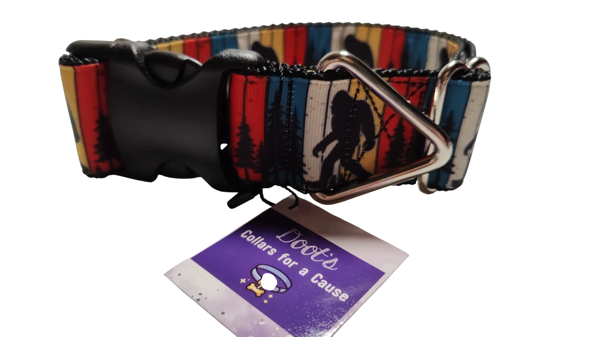 1.5" Wide Bigfoot Sasquatch Yeti Nylon Dog Collar - Image 2