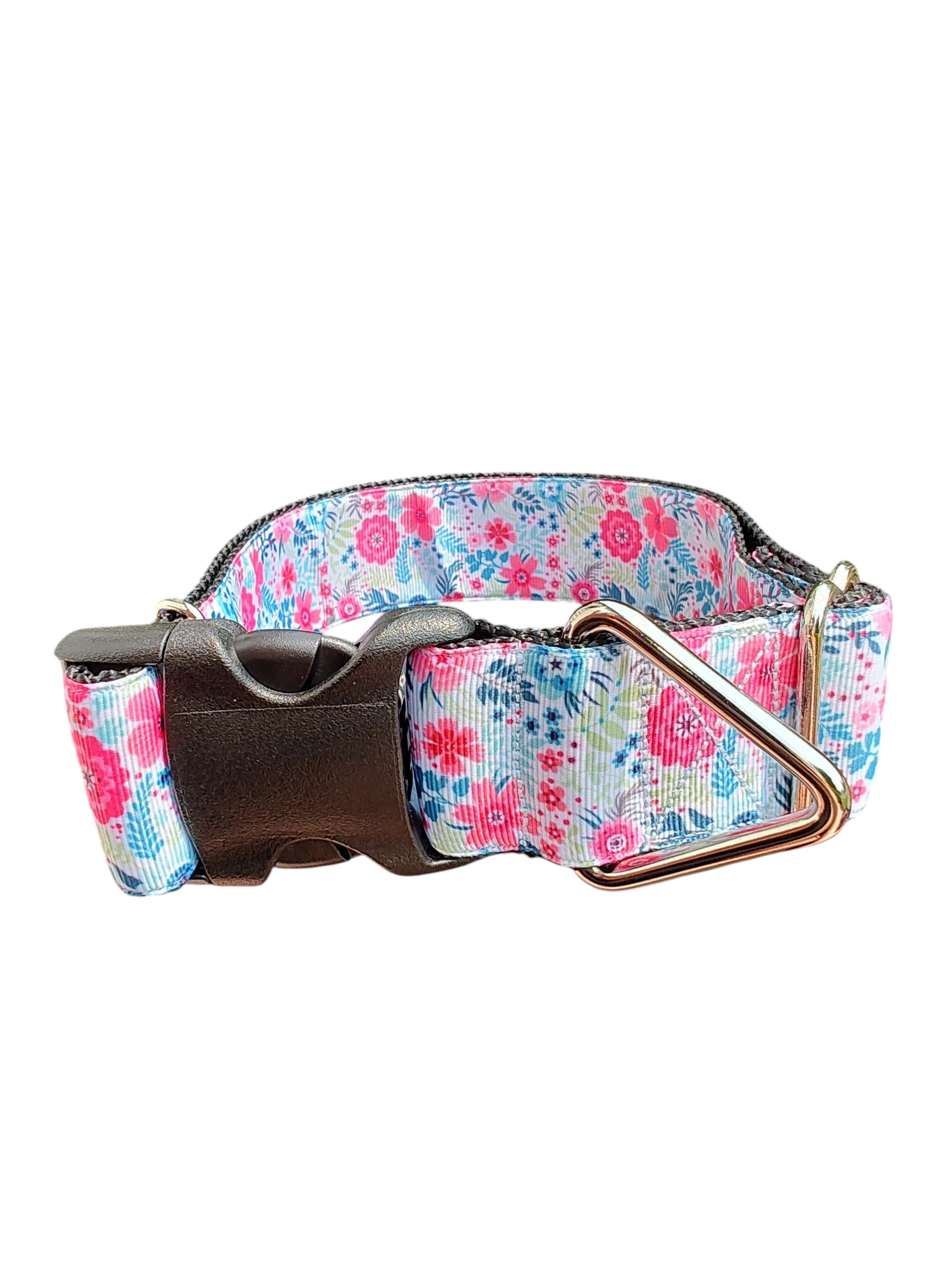 1.5" Wide Bright Floral Nylon Dog Collar - Image 2