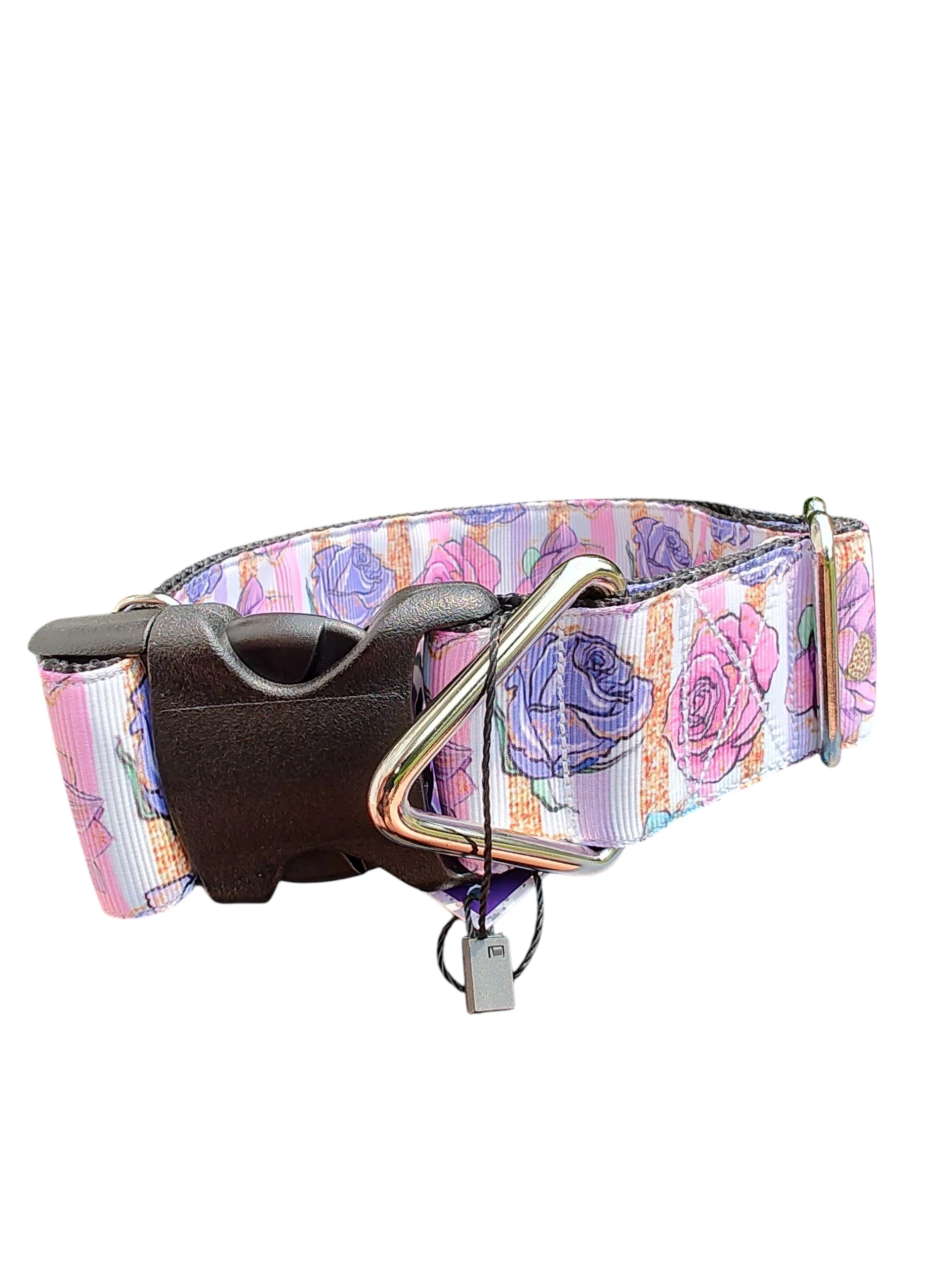 1.5" Wide Cartoon Roses Nylon Dog Collar - Image 2