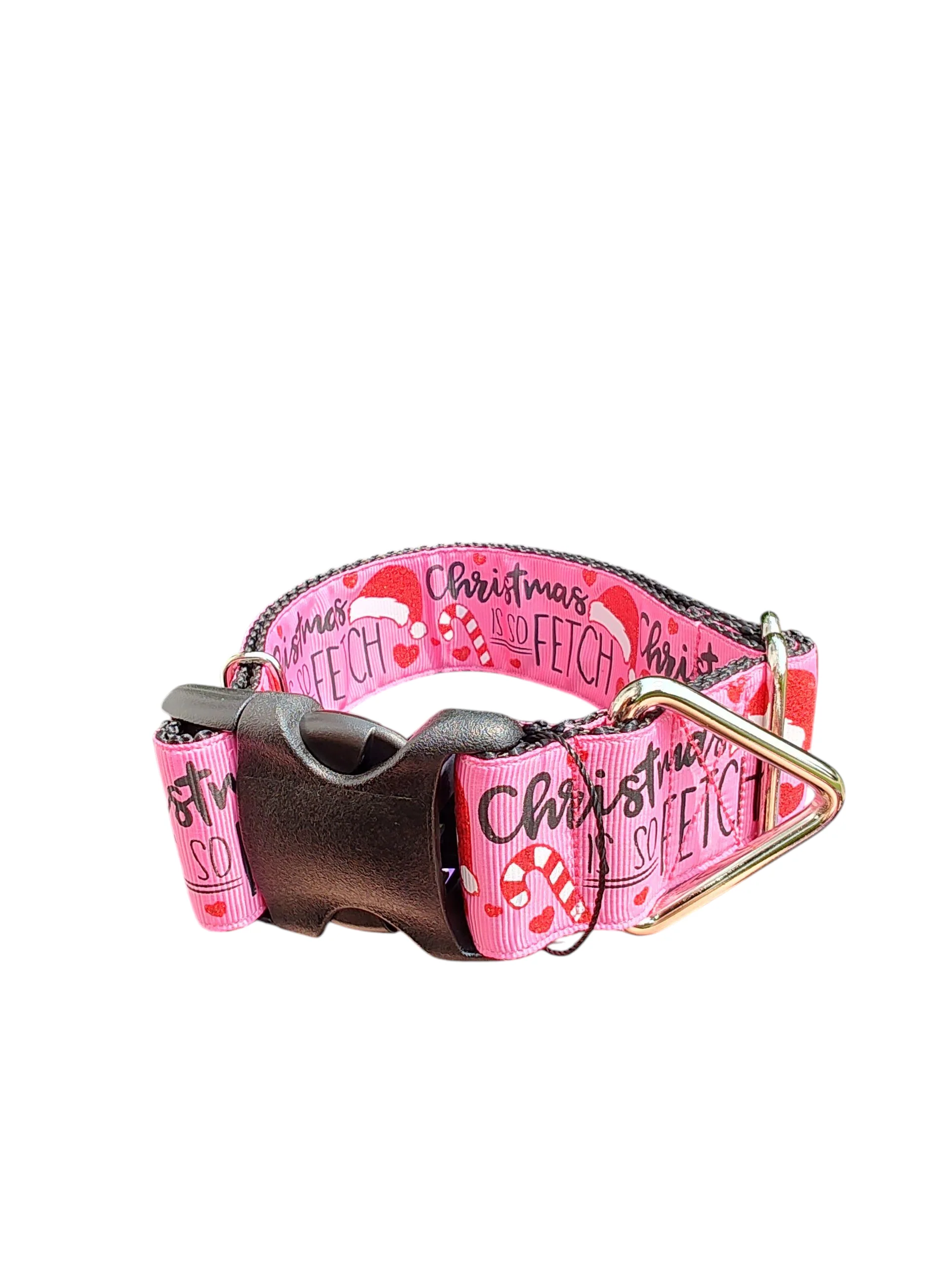 1.5" Wide Christmas Is So Fetch Nylon Dog Collar - Image 2