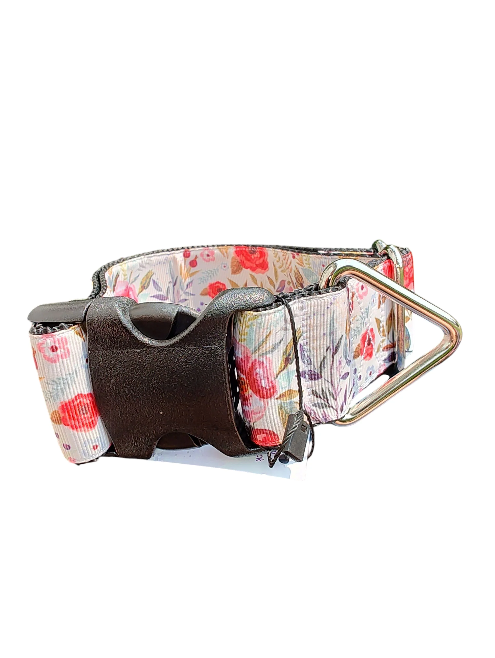 1.5" Wide Flowers & Leaves Nylon Dog Collar - Image 2