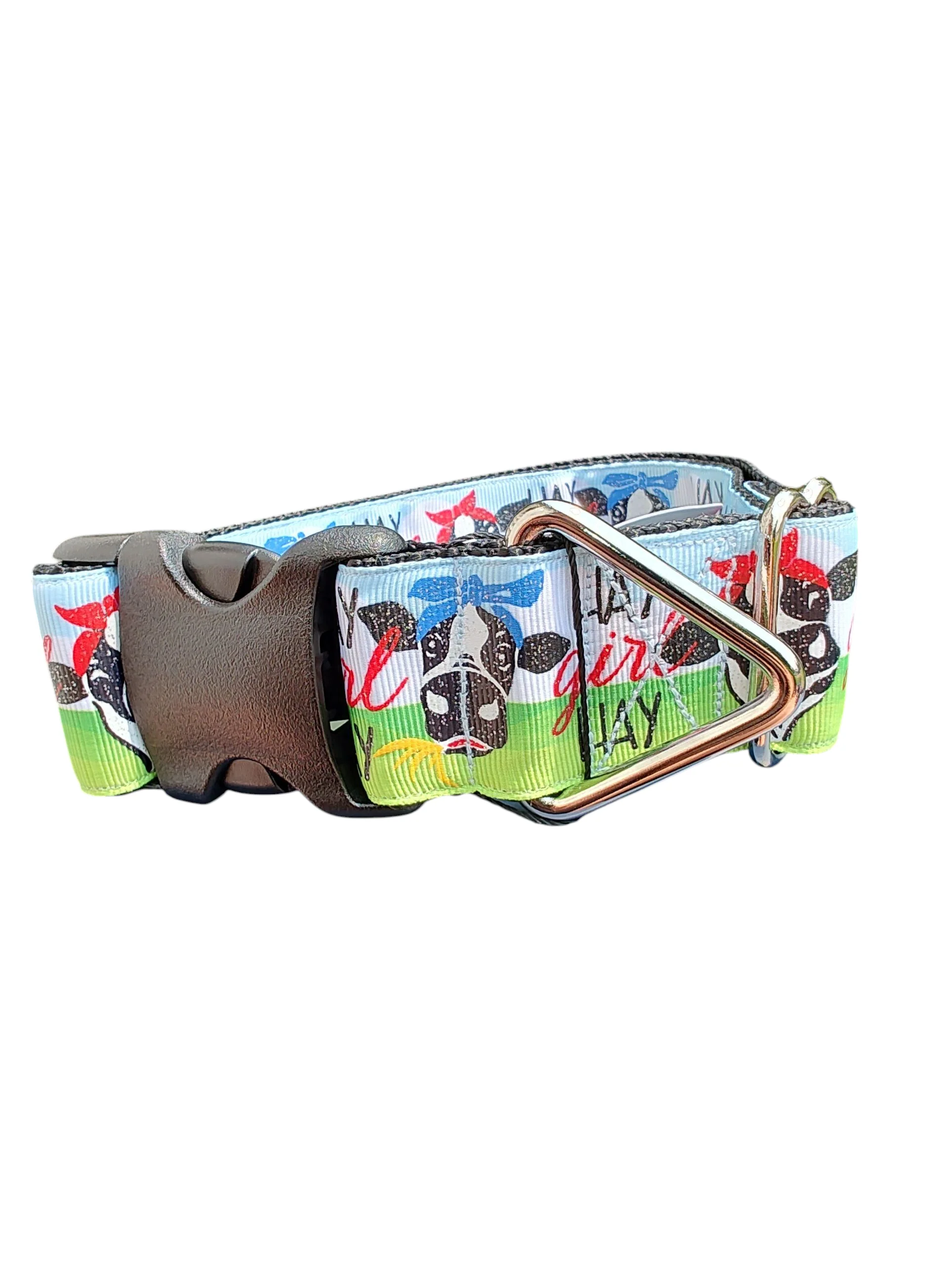 1.5" Wide Hay Girl Hay Cow Nylon Dog Collar - Image 2