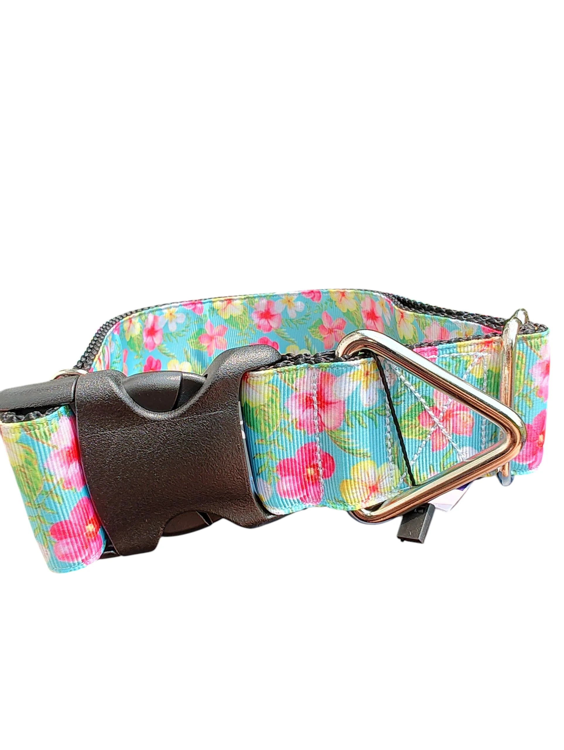1.5" Wide Island Flowers Nylon Dog Collar - Image 2