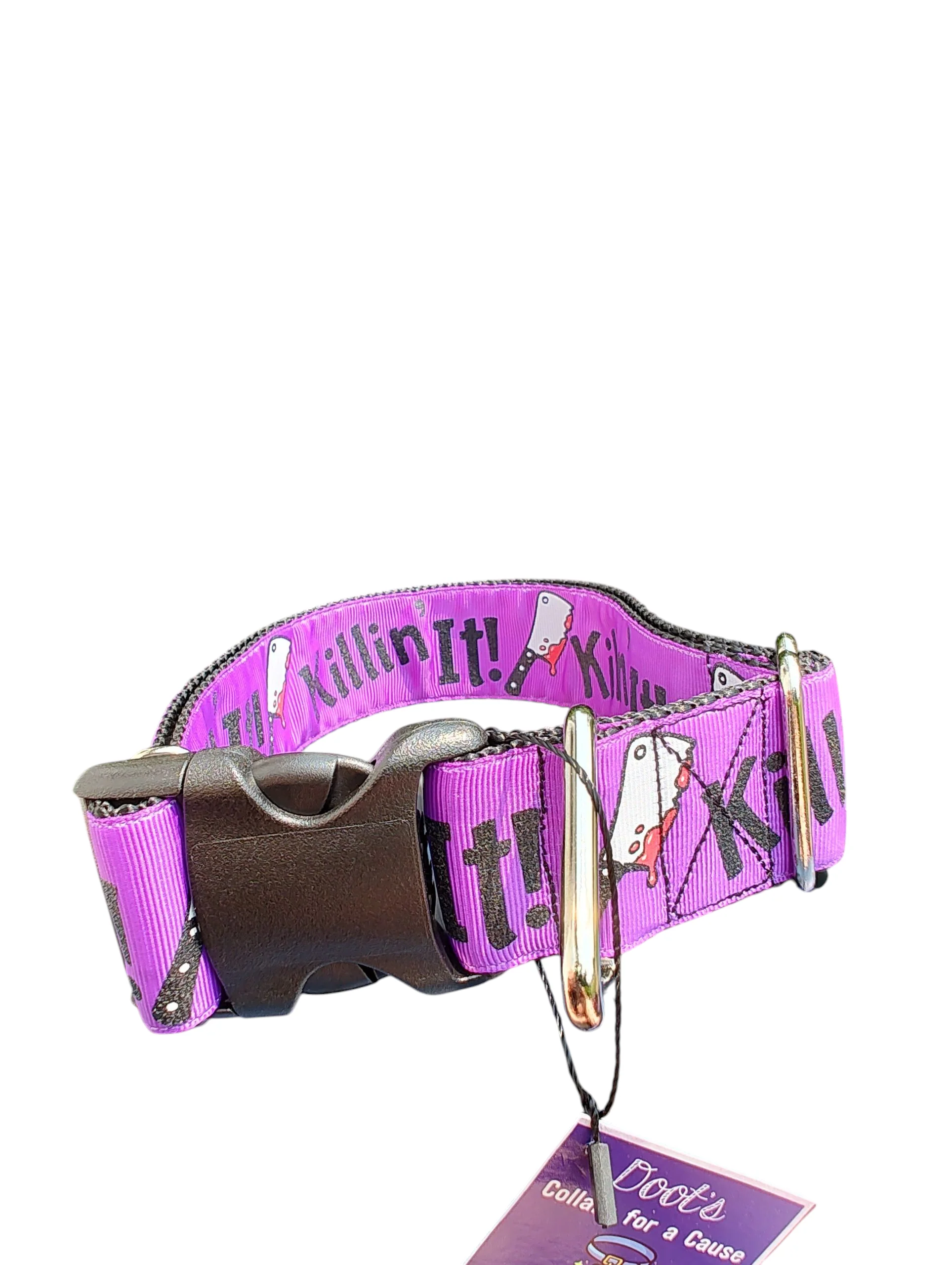 1.5" Wide Killin' It! Nylon Dog Collar - Image 2