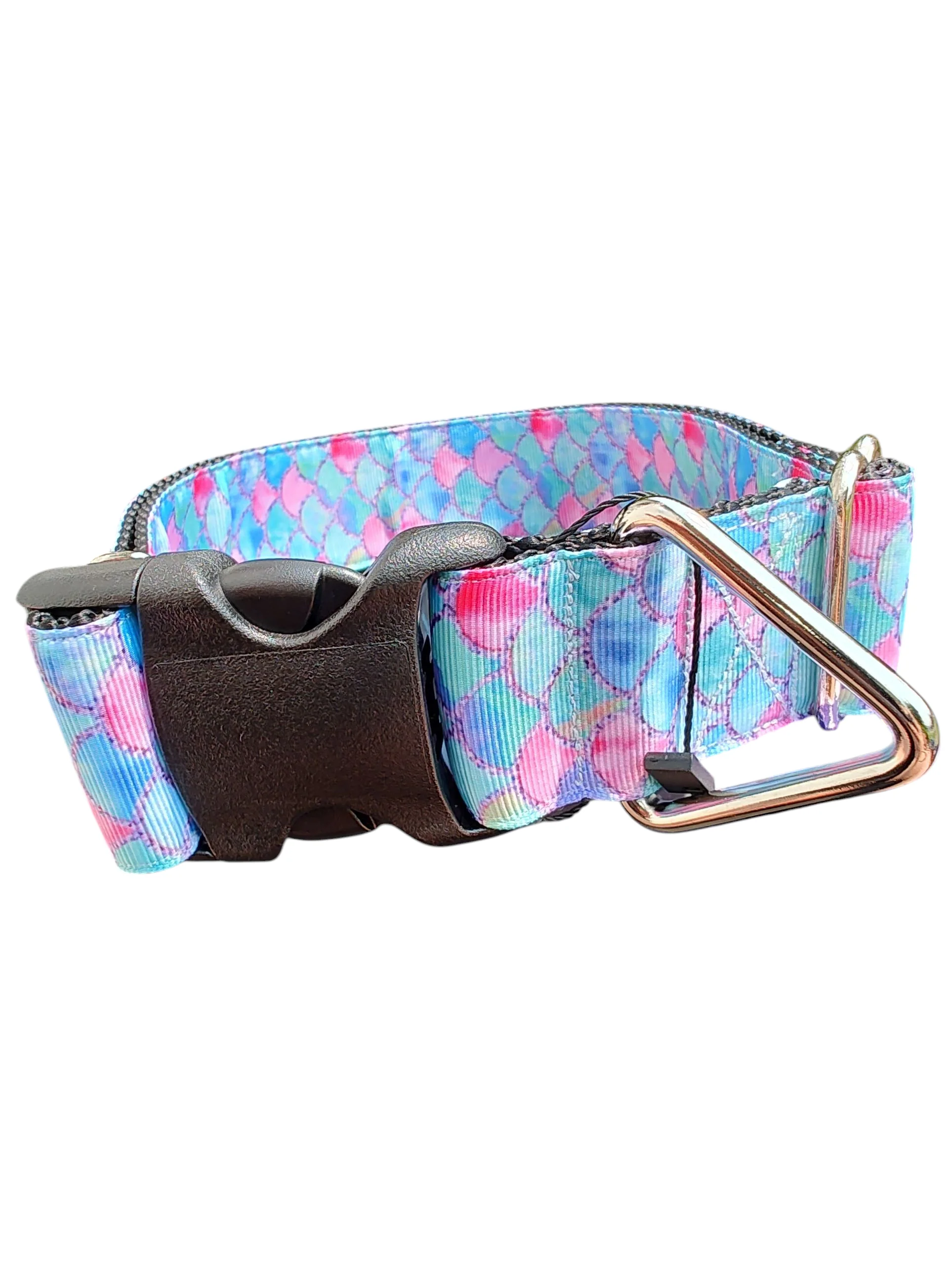 1.5" Wide Mermaid Scales Nylon Dog Collar - Image 2