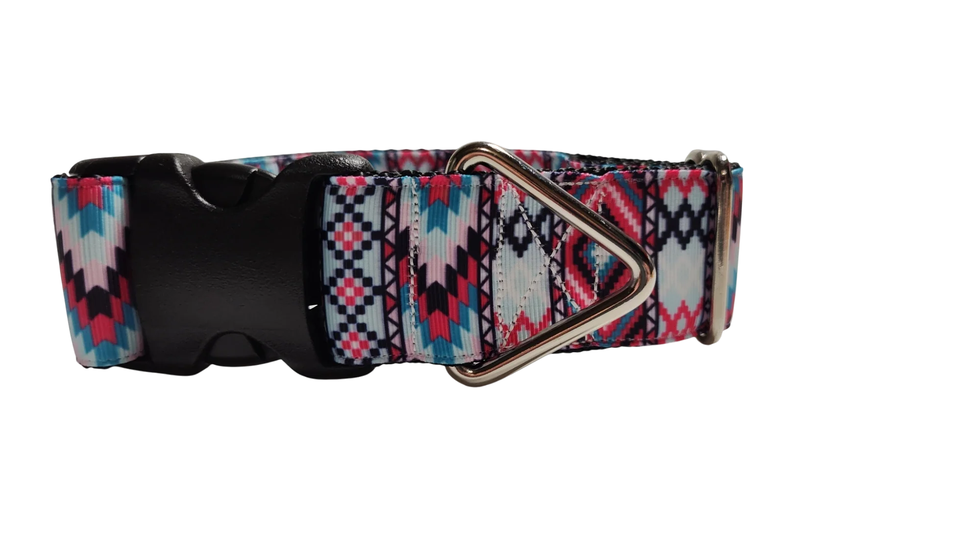 1.5" Wide Pink Tribal Nylon Dog Collar - Image 2