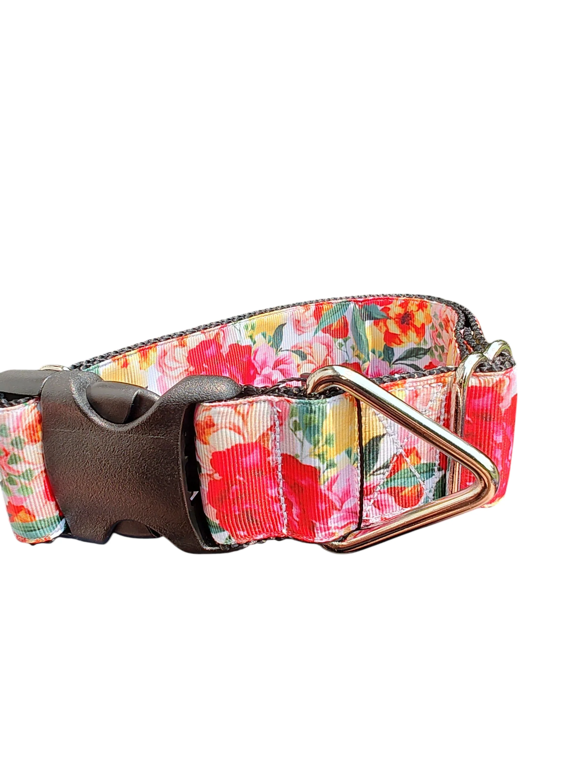 1.5" Wide Smell The Roses Nylon Dog Collar - Image 2