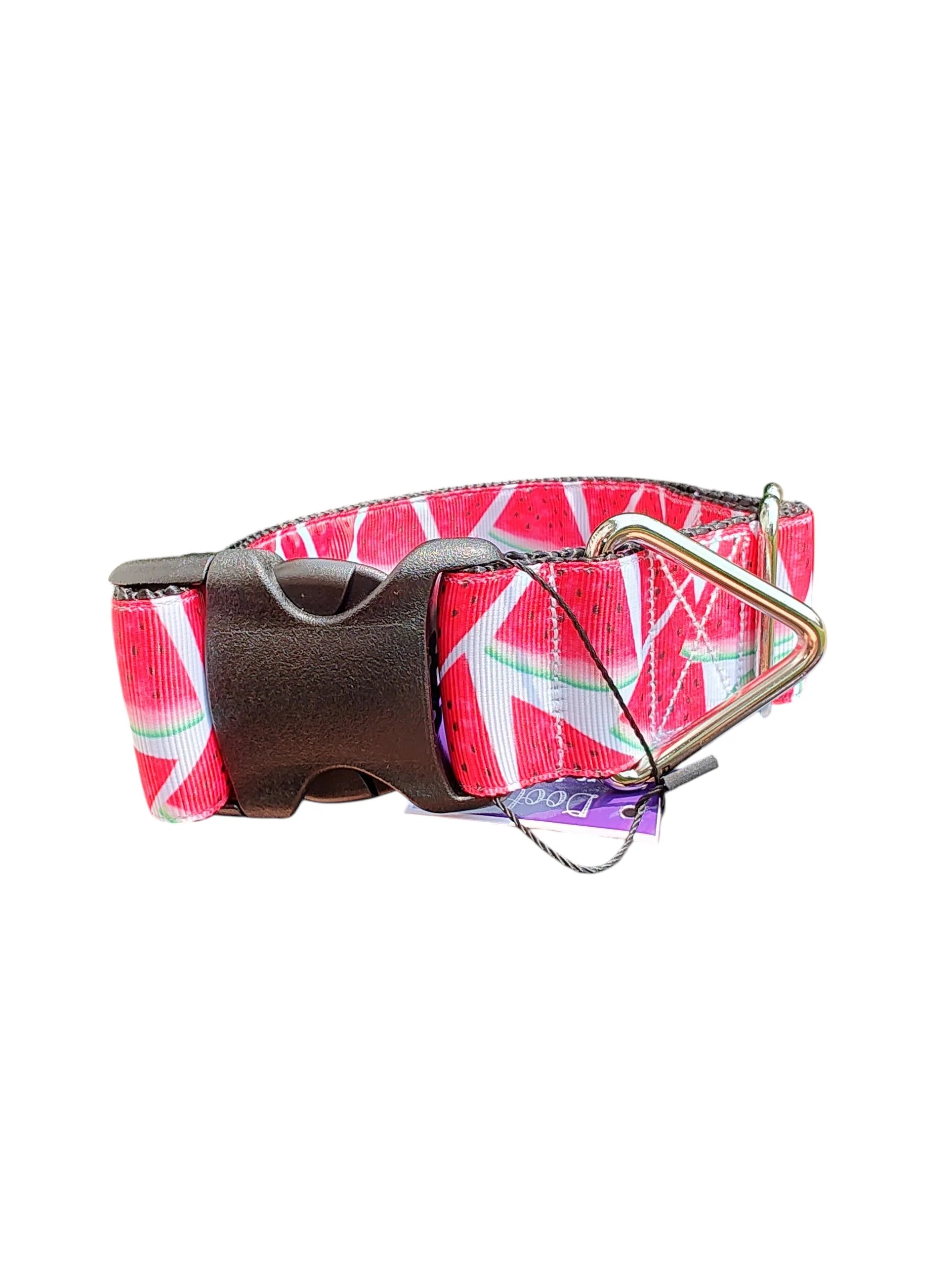 1.5" Wide Watermelon Slices Nylon Dog Collar - Image 2