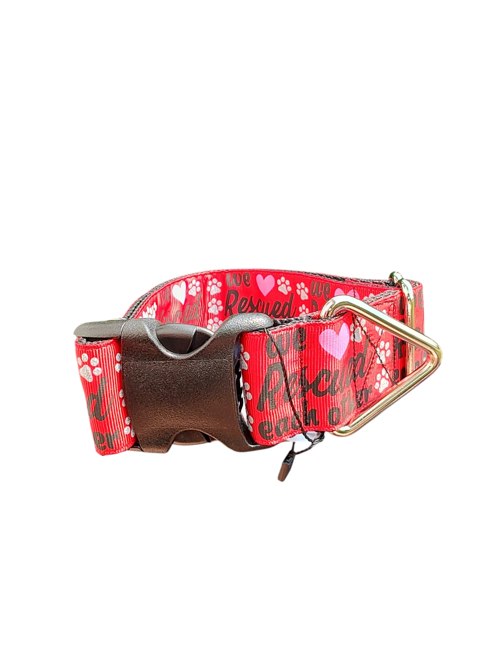 1.5" Wide We Rescued Each Other Nylon Dog Collar - Image 2