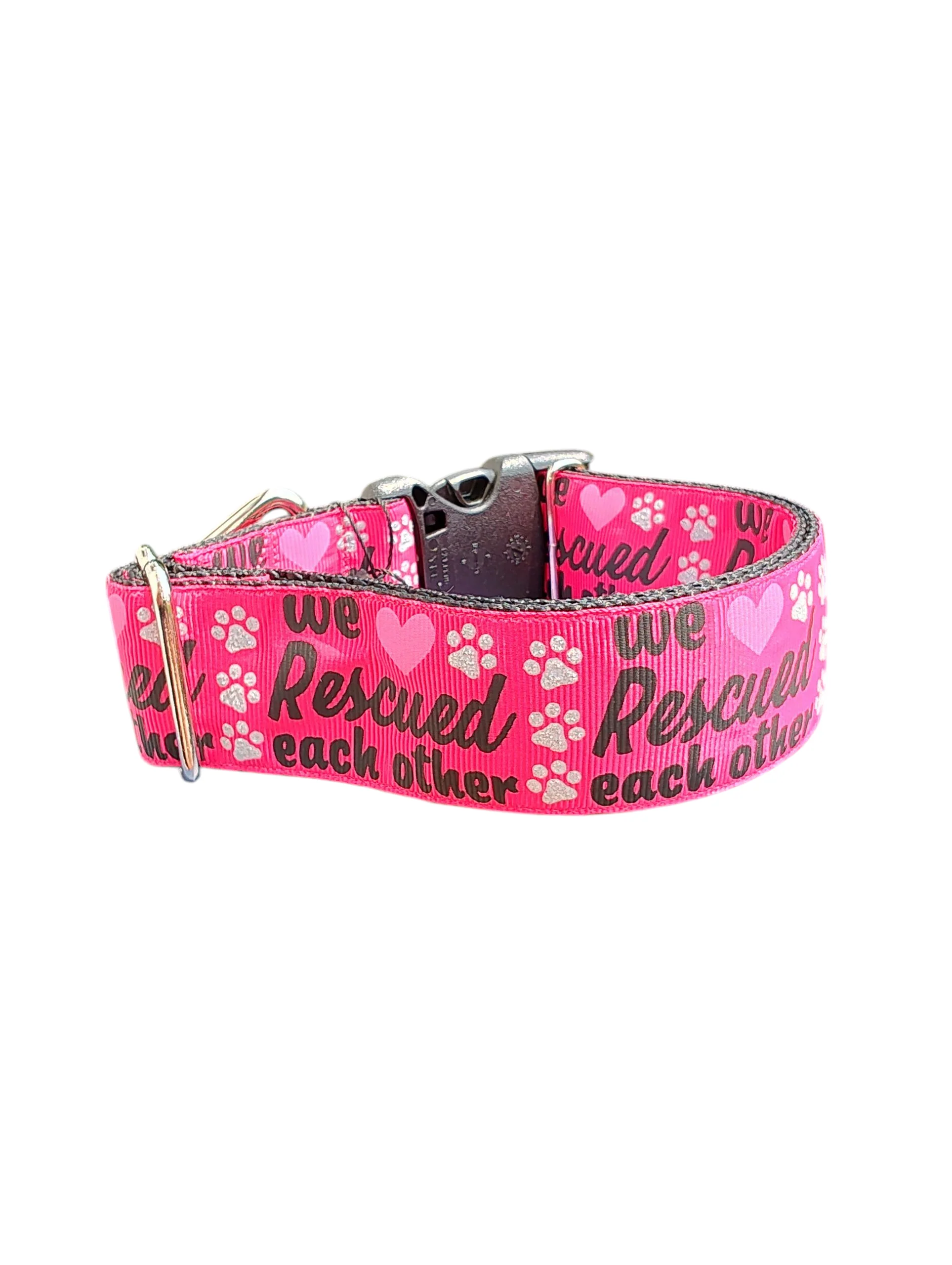 1.5" Wide We Rescued Each Other Nylon Dog Collar - Image 3