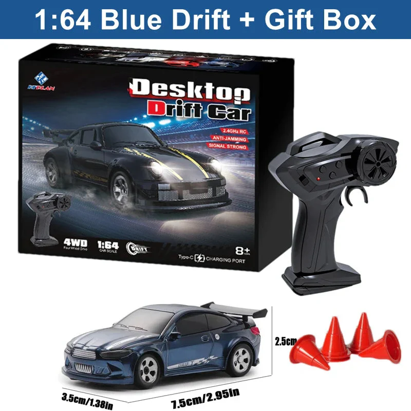 1/64 4WD High-Speed Drift RC Car – Mini Remote Control Racing Toy for Kids & Adults - Image 9