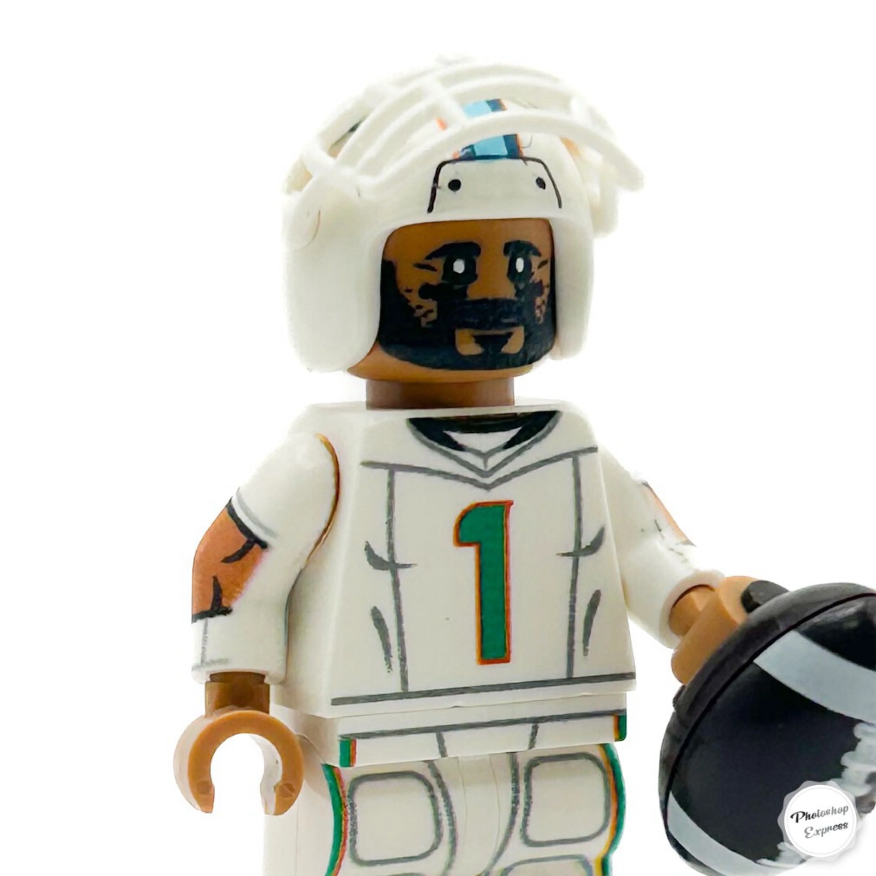 #1 QB Tua Dolphins Football Player Minifig - B3 Customs - Image 2