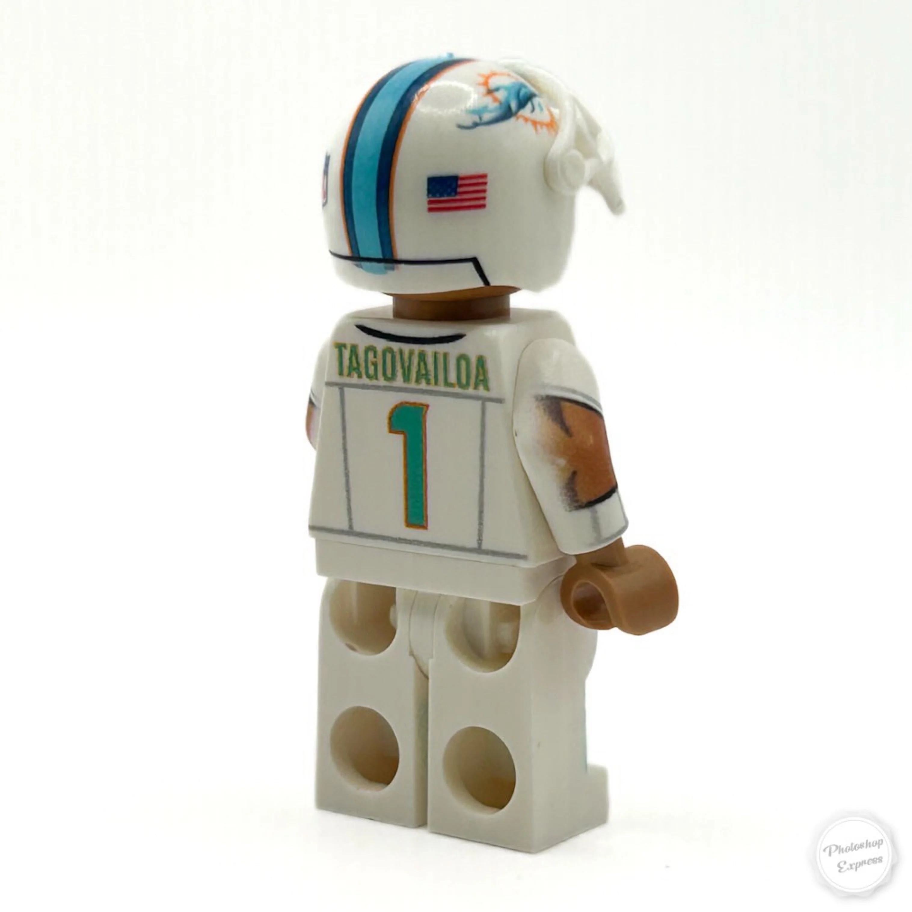 #1 QB Tua Dolphins Football Player Minifig - B3 Customs - Image 3