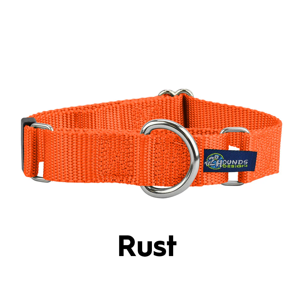 1″ Rust Nylon Dog Collar - Image 2