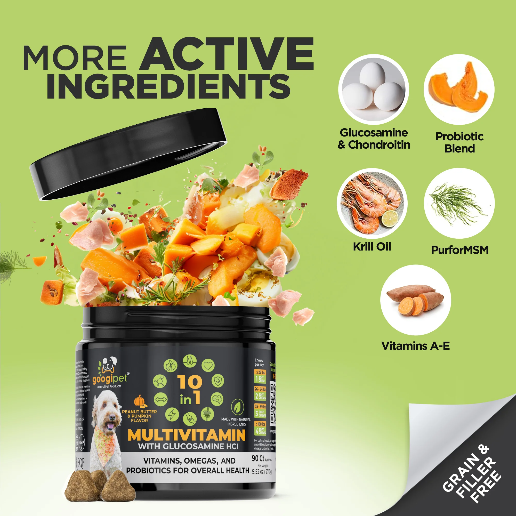 10 in 1 Multivitamin Chews for Dogs (Peanut Butter & Pumpkin Flavor) - Image 4