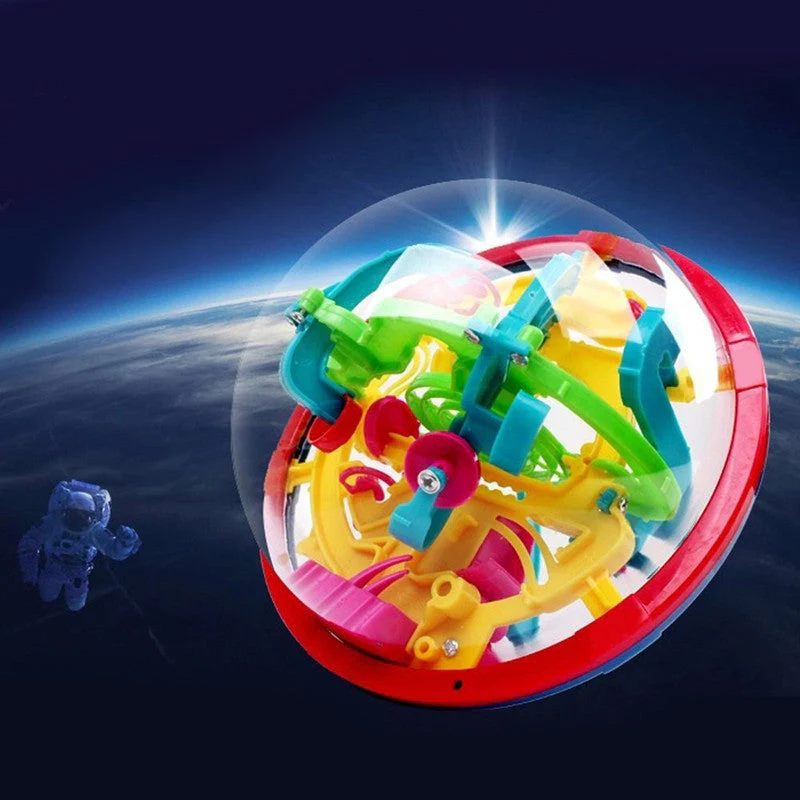 100 Step 3D puzzle Ball Magic Intellect Ball Labyrinth Sphere Globe Toys Challenging Barriers Game Brain Tester Balance Training - Image 2