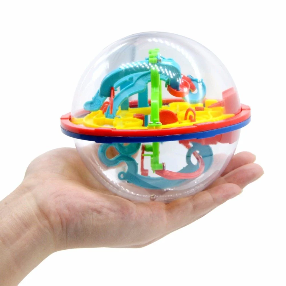 100 Step 3D puzzle Ball Magic Intellect Ball Labyrinth Sphere Globe Toys Challenging Barriers Game Brain Tester Balance Training - Image 3