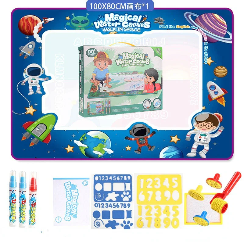100x80CM Magic Water Drawing Mat Coloring Doodle With Reusable Magic Pens Montessori Painting Board Educational Toys Kids Gifts - Image 7