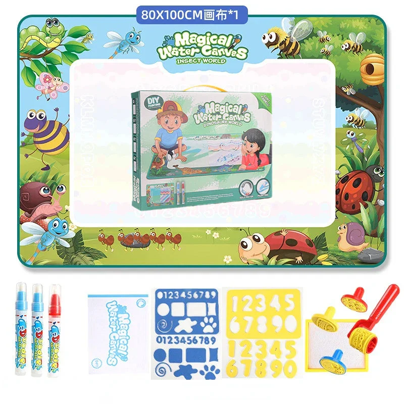 100x80CM Magic Water Drawing Mat Coloring Doodle With Reusable Magic Pens Montessori Painting Board Educational Toys Kids Gifts - Image 8