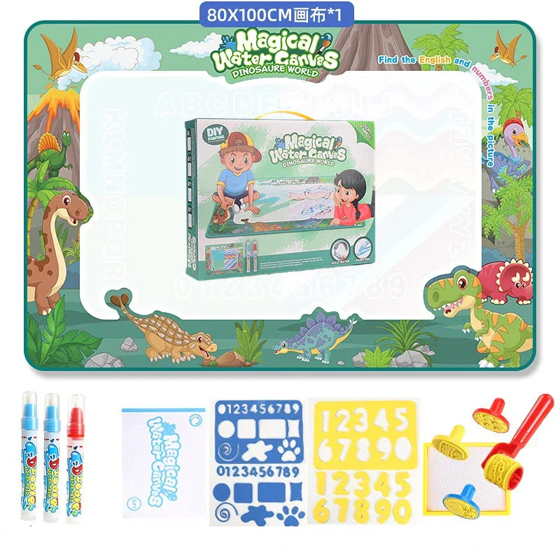 100x80CM Magic Water Drawing Mat Coloring Doodle With Reusable Magic Pens Montessori Painting Board Educational Toys Kids Gifts - Image 9