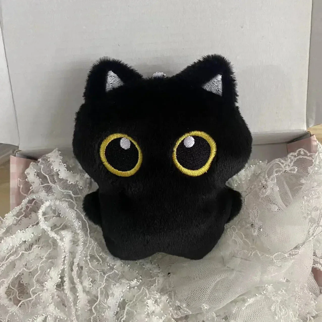 10cm Cute Black Cat Plush Toy – Small Stuffed Doll Pendant Gift - Image 4