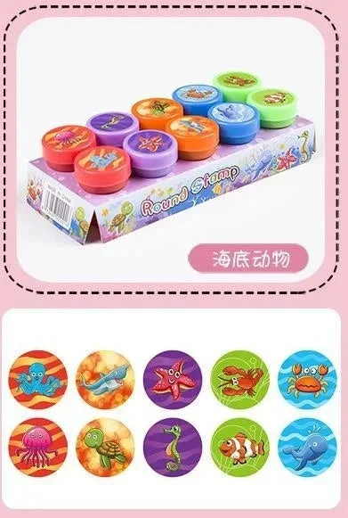 10pcs Assorted Self-Inking Stamps for Kids - DIY Craft & Scrapbooking - Image 13