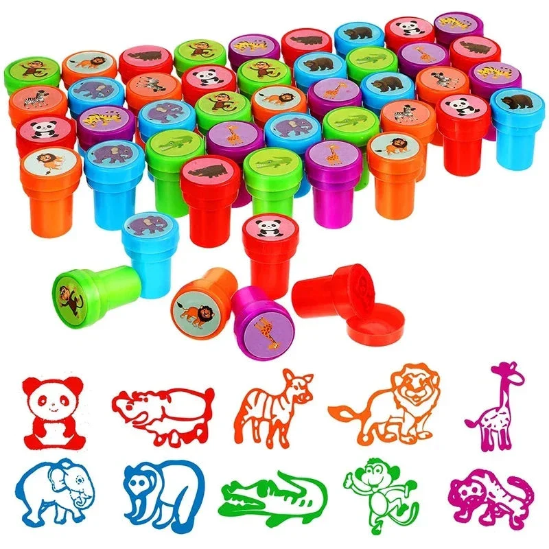 10pcs Assorted Self-Inking Stamps for Kids - DIY Craft & Scrapbooking - Image 2