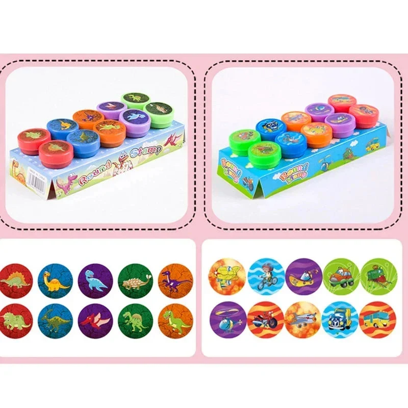 10pcs Assorted Self-Inking Stamps for Kids - DIY Craft & Scrapbooking - Image 5