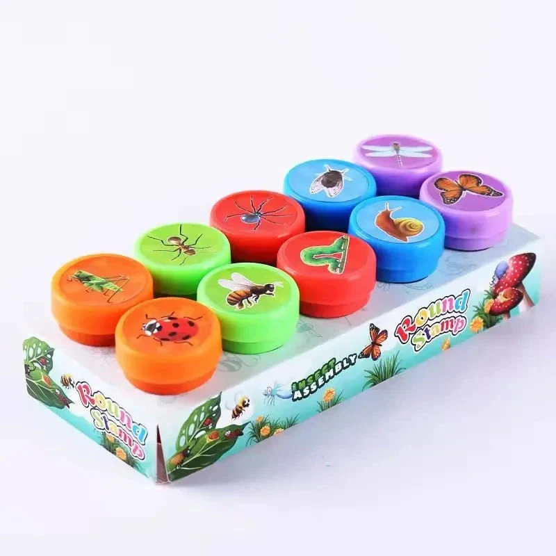 10pcs Assorted Self-Inking Stamps for Kids - DIY Craft & Scrapbooking - Image 8