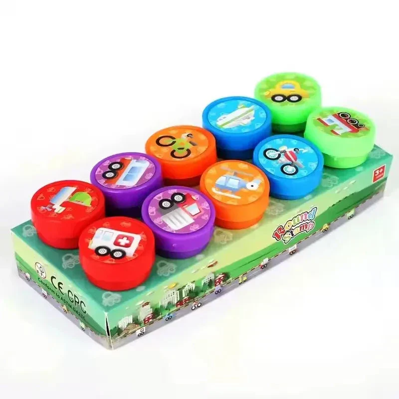 10pcs Assorted Self-Inking Stamps for Kids - DIY Craft & Scrapbooking - Image 9