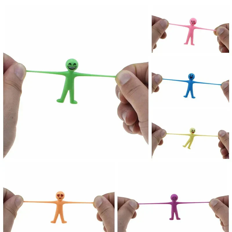 10Pcs Novelty Stretchy Stretch Toy Cute Colorful Yellow Stress Relief Stretchy Fidget Gifts TPR Soft Plastic Creative Doll Toy - Image 2