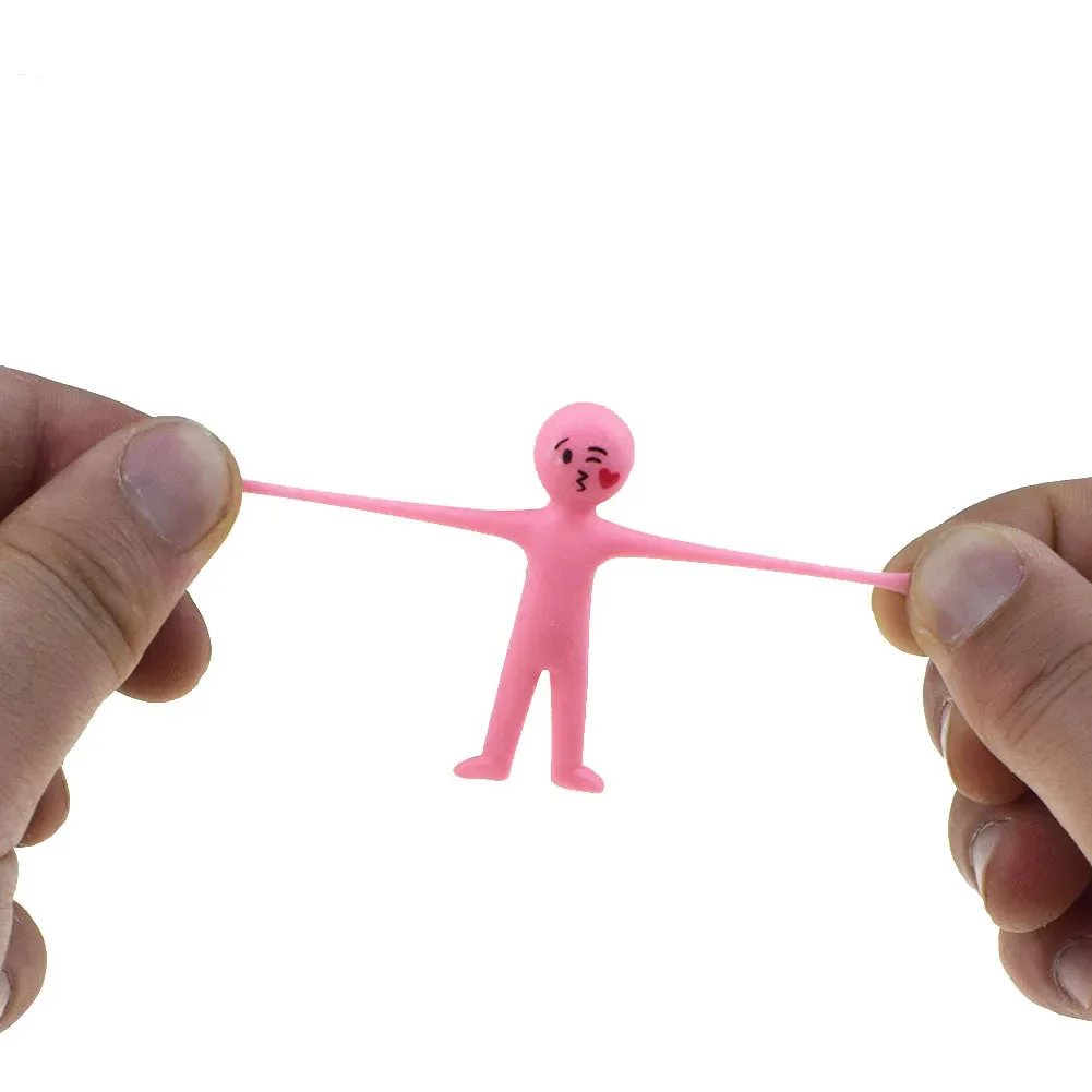 10Pcs Novelty Stretchy Stretch Toy Cute Colorful Yellow Stress Relief Stretchy Fidget Gifts TPR Soft Plastic Creative Doll Toy - Image 4