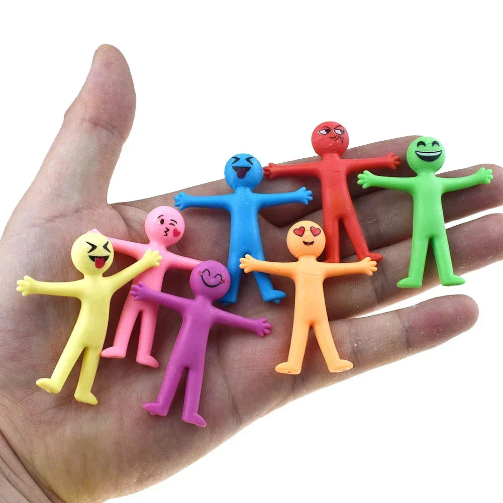 10Pcs Novelty Stretchy Stretch Toy Cute Colorful Yellow Stress Relief Stretchy Fidget Gifts TPR Soft Plastic Creative Doll Toy - Image 6