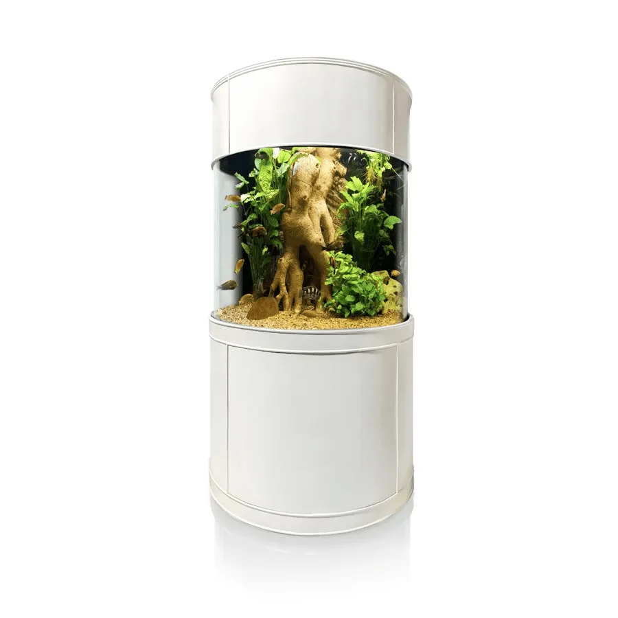 115 Gallon 3/4 Cylinder Glass Reef-Ready Aquarium Set in Tulum White - Image 7