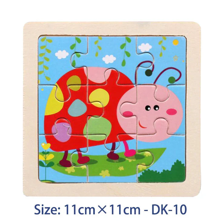 11cm/4.33in Kids Wooden Jigsaw Puzzle Games Cartoon Animal Vehicle Pattern Children Montessori Educational Toys - Image 10