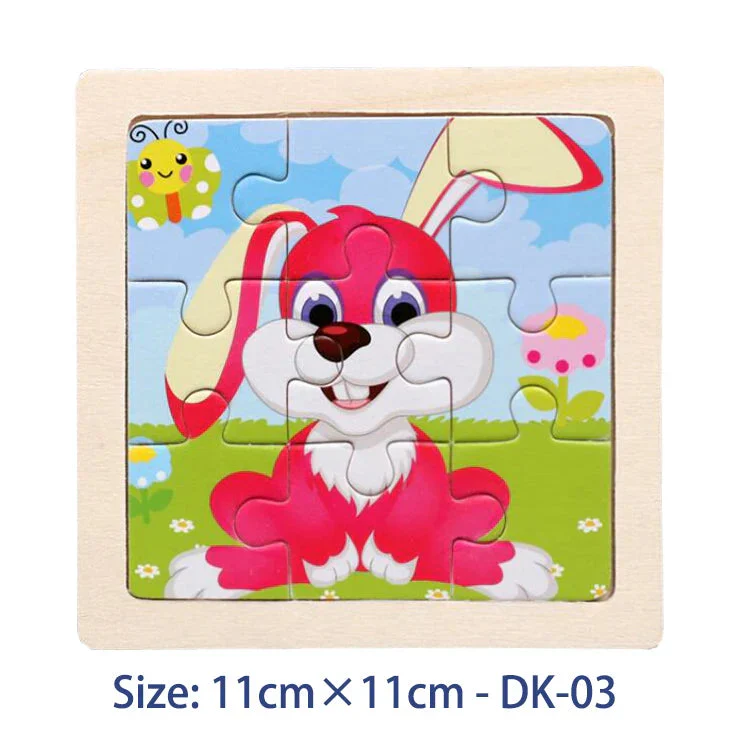 11cm/4.33in Kids Wooden Jigsaw Puzzle Games Cartoon Animal Vehicle Pattern Children Montessori Educational Toys - Image 11
