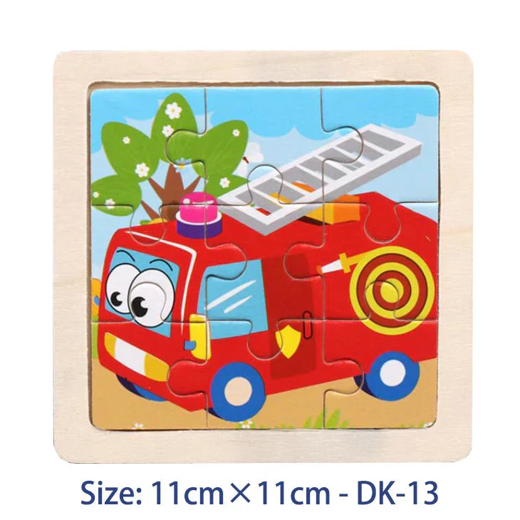 11cm/4.33in Kids Wooden Jigsaw Puzzle Games Cartoon Animal Vehicle Pattern Children Montessori Educational Toys - Image 12