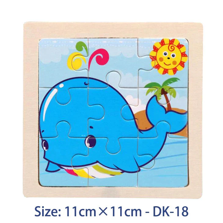 11cm/4.33in Kids Wooden Jigsaw Puzzle Games Cartoon Animal Vehicle Pattern Children Montessori Educational Toys - Image 13