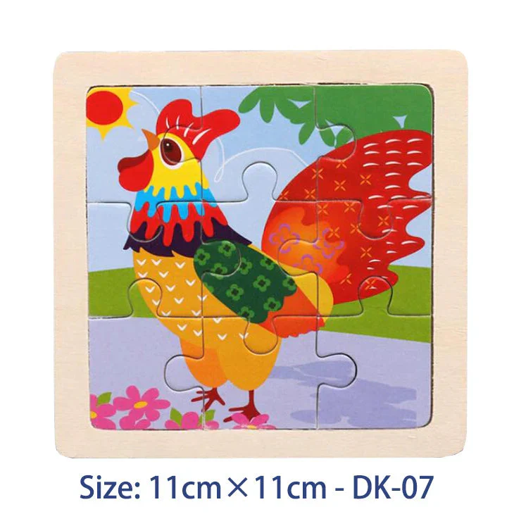 11cm/4.33in Kids Wooden Jigsaw Puzzle Games Cartoon Animal Vehicle Pattern Children Montessori Educational Toys - Image 14