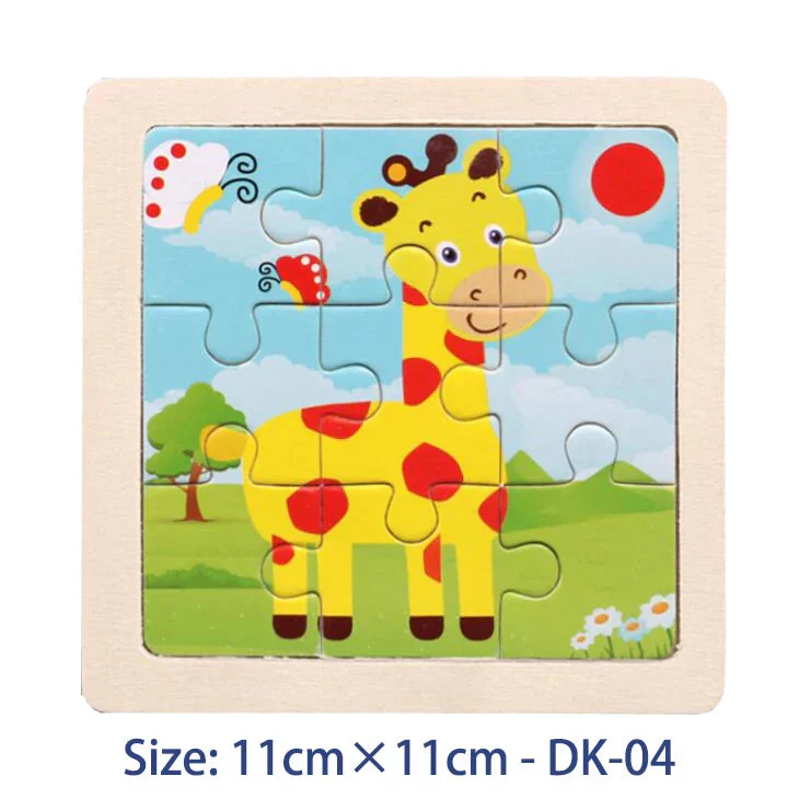 11cm/4.33in Kids Wooden Jigsaw Puzzle Games Cartoon Animal Vehicle Pattern Children Montessori Educational Toys - Image 17