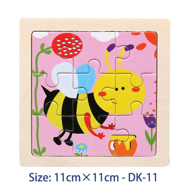 11cm/4.33in Kids Wooden Jigsaw Puzzle Games Cartoon Animal Vehicle Pattern Children Montessori Educational Toys - Image 19