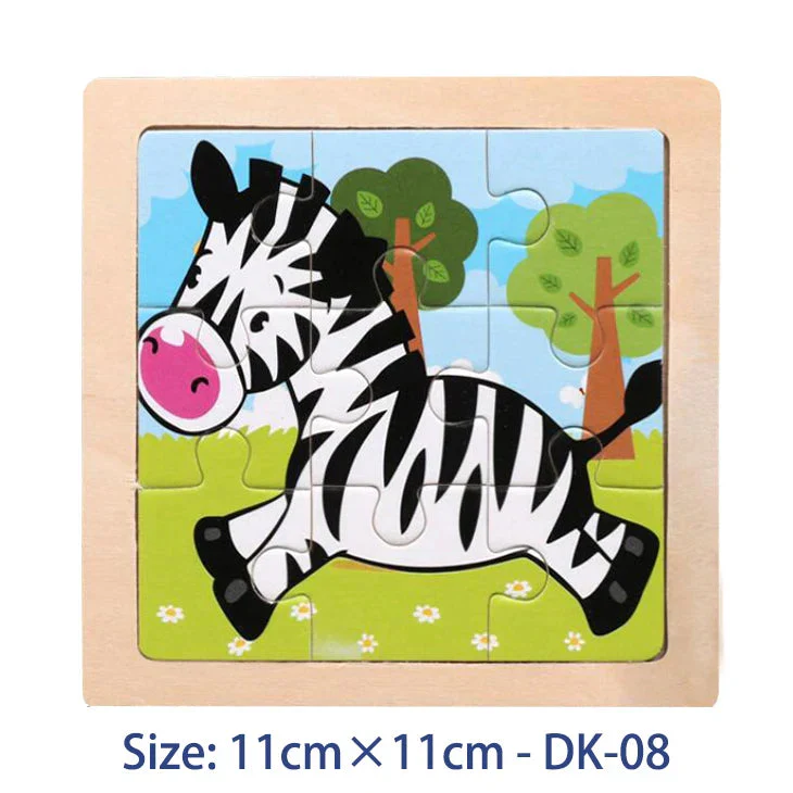 11cm/4.33in Kids Wooden Jigsaw Puzzle Games Cartoon Animal Vehicle Pattern Children Montessori Educational Toys - Image 20