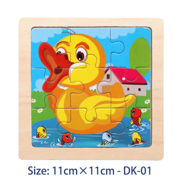 11cm/4.33in Kids Wooden Jigsaw Puzzle Games Cartoon Animal Vehicle Pattern Children Montessori Educational Toys - Image 21