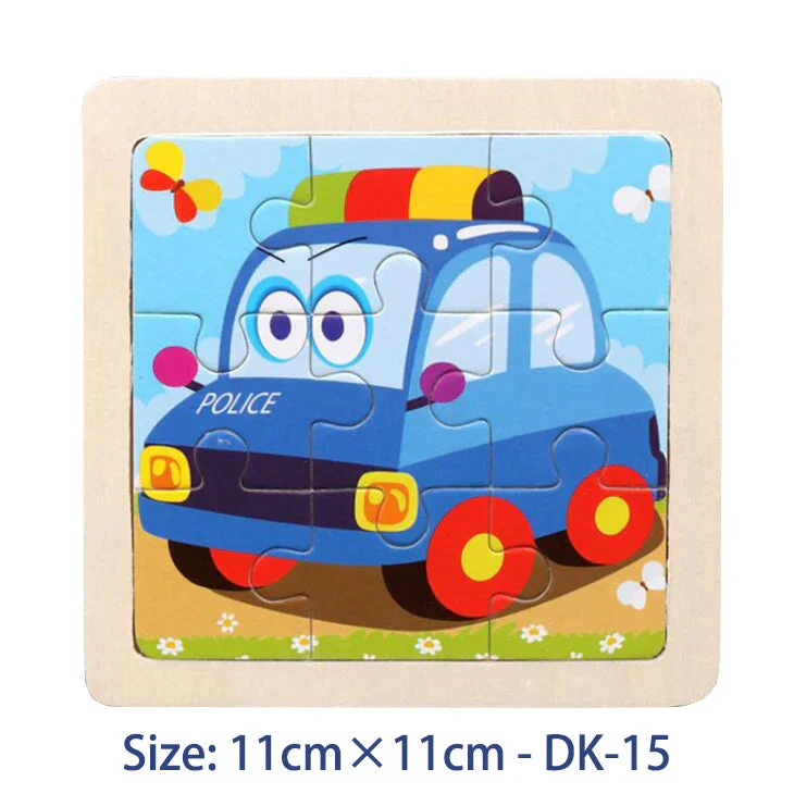 11cm/4.33in Kids Wooden Jigsaw Puzzle Games Cartoon Animal Vehicle Pattern Children Montessori Educational Toys - Image 23